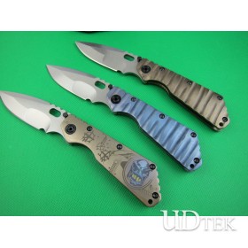ST Tank folding knife (blue Stripes Titanium handle) UDTEK01955 
